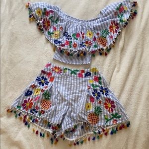 Summery Crop Top and Shorts